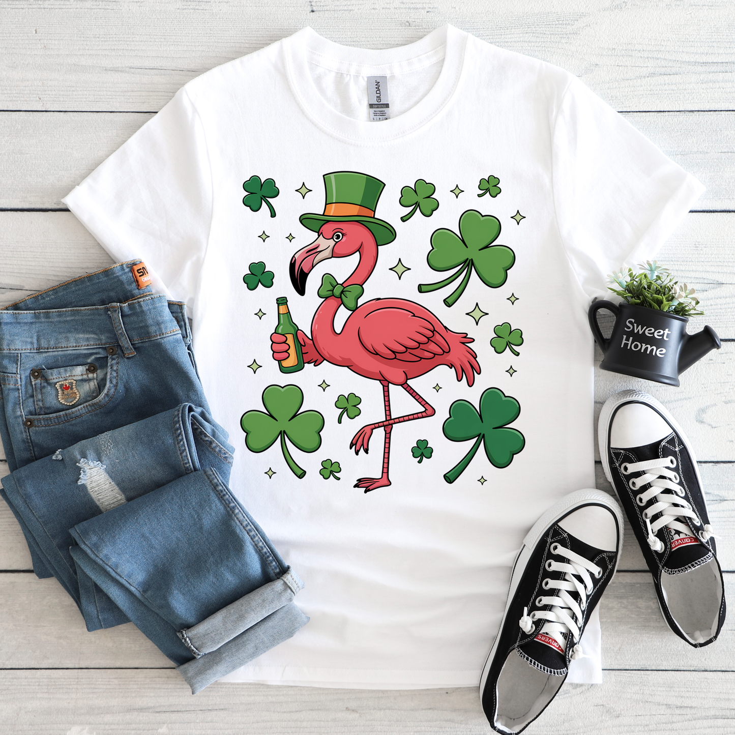 St Patrick's Day Flamingo