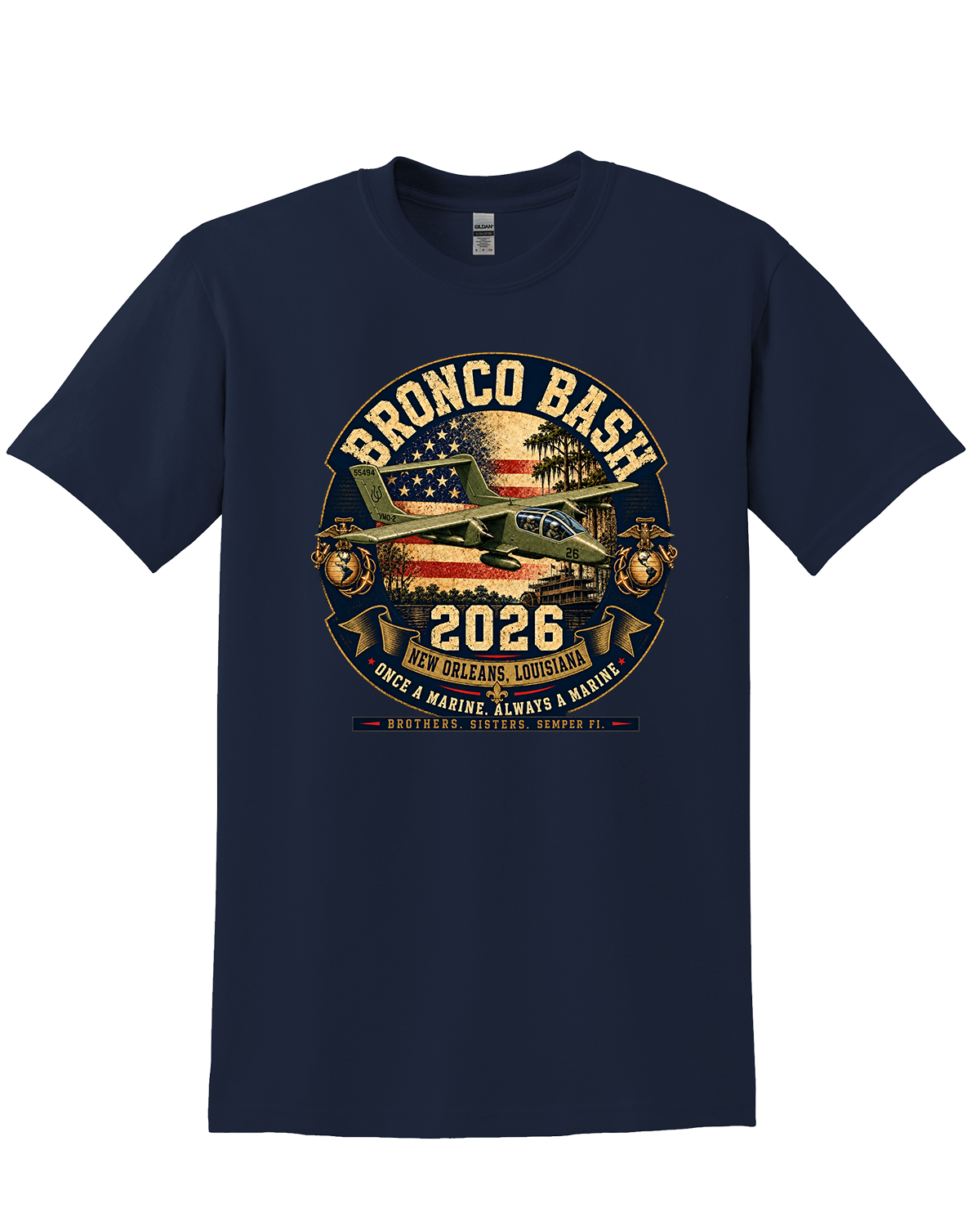 Bronco Bash 2026 TShirt - Navy Blue