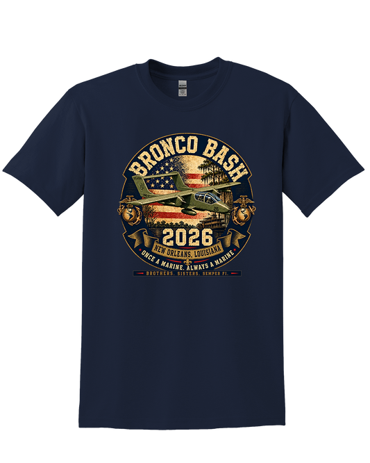 Bronco Bash 2026 TShirt - Navy Blue