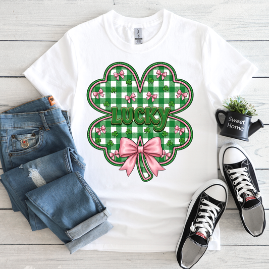 Lucky Green and Pink Clover