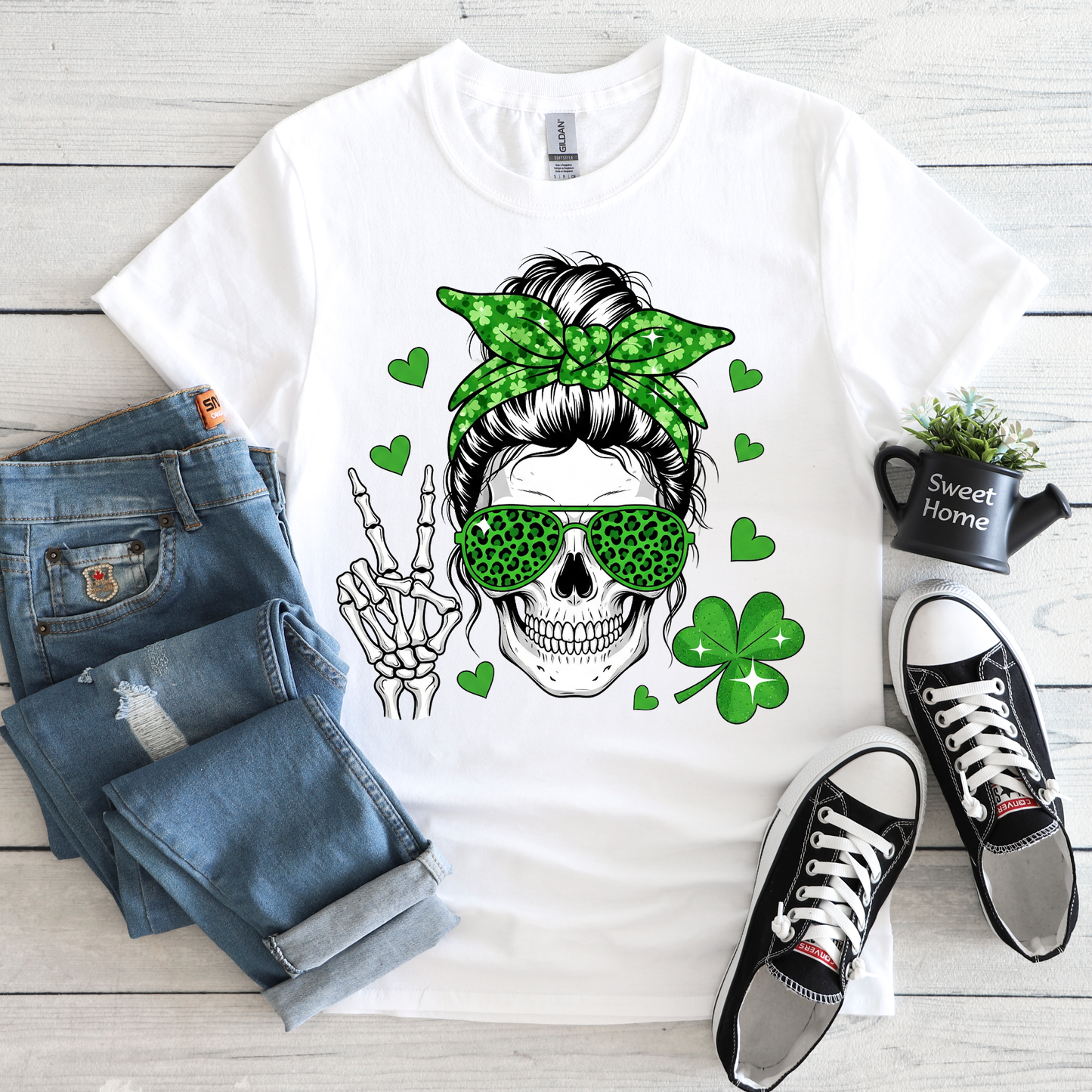 St Patrick's Day Girl Skeleton
